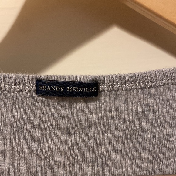 Brandy Melville Grey Zelly Eyelet Top - Picture 4 of 6
